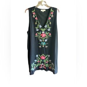 Umgee Black Floral Dress Size XL